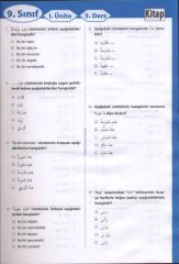 İmam Hatip Liseleri 9. Sınıf Arapça Yaprak Test