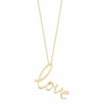 0,01 Karat Pırlantalı Kolye ''Love''