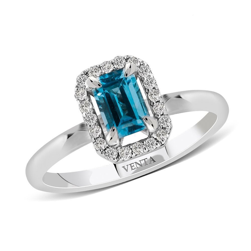 0,84 Karat Pırlantalı London Topaz Yüzük ''Afel''