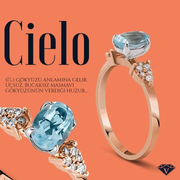 1,02 Karat Pırlantalı Blue Topaz Yüzük ''Cielo''