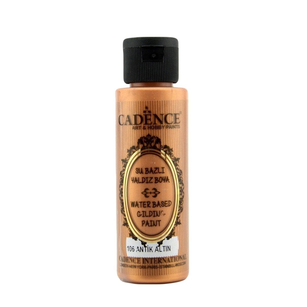 Cadence Su Bazlı Yaldız Metalik Boya 70ml 106 Antik Altın