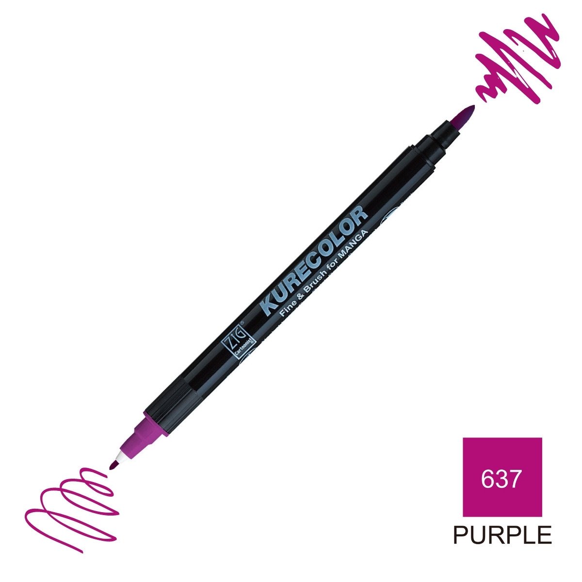 Zig Kurecolor Mangaka Fine&Brush Çift Taraflı Kalem CNKC-2200 No 637 Purple
