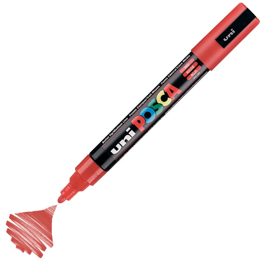 Uni Posca Marker Pc-5m Medium 1.8-2.5 Mm Red