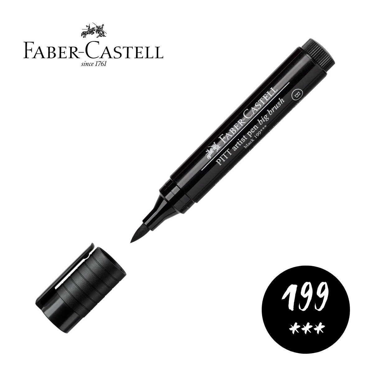 Feutre pinceau noir Pitt Artist Brush Pen n°199 Faber Castell
