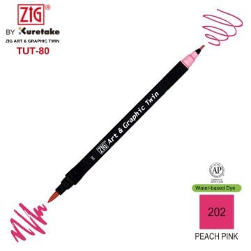 Zig Art&Graphic Twin Tut-80 Çift Uçlu Keçe Grafik Kalemi 202 Peach Pink