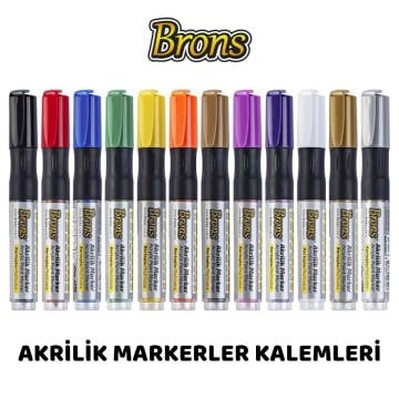 Brons Akrilik Marker Kalemi Kartuşlu Altın