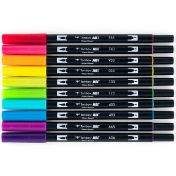 Tombow Dual Brush Pen Kalemi Seti Bright Renkler 56185 10 Renk