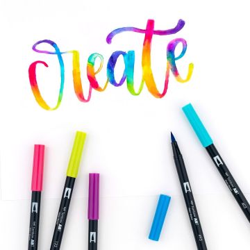 Tombow Dual Brush Pen Kalemi Seti Bright Renkler 56185 10 Renk