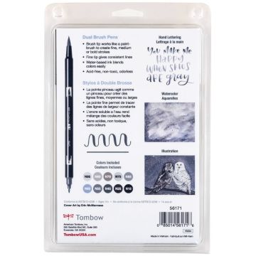 Tombow Dual Brush Pen Kalemi Seti Grayscale Renkler 56171 10 Renk