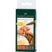 Faber Castell Pitt Çizim Kalemi Fırça Uç Toprak 6 Lı Poşet