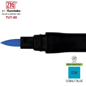 Zig Art&Graphic Twin Tut-80 Çift Uçlu Keçe Grafik Kalemi 34 Cobalt Blue