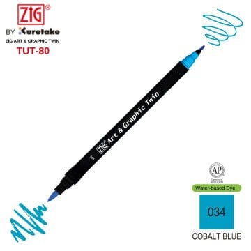 Zig Art&Graphic Twin Tut-80 Çift Uçlu Keçe Grafik Kalemi 34 Cobalt Blue