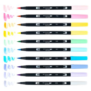 Tombow Dual Brush Pen Kalemi Seti Pastel Renkler 56187 10 Renk