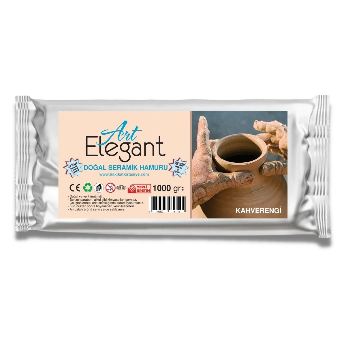 Art Elegant Seramik Hamuru 1000gr Kahverengi