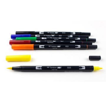 Tombow Dual Brush Pen Kalemi Seti Primary Renkler 56214 6 Renk