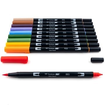Tombow Dual Brush Pen Kalemi Seti Secondary Renkler 56168 10 Renk
