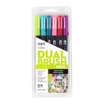 Tombow Dual Brush Pen Kalemi Seti Tropical Renkler 56211 6 Renk