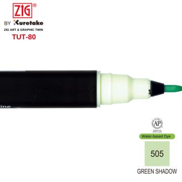 Zig Art&Graphic Twin Çift Uçlu Keçe Grafik Kalemi 505 Green Shadow