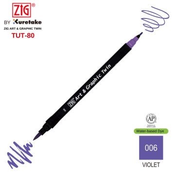 Zig Art&Graphic Twin Çift Uçlu Keçe Grafik Kalemi 6 Violet