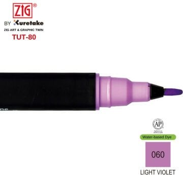 Zig Art&Graphic Twin Tut-80 Çift Uçlu Keçe Grafik Kalemi 060 Light Violet