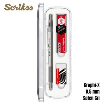 Scrikss Versatil Kalem Graph-X 0.5mm Saten Gri 3lü Set