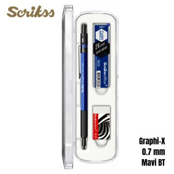 Scrikss Versatil Kalem Graph-X 0.7mm Mavi 3lü Set