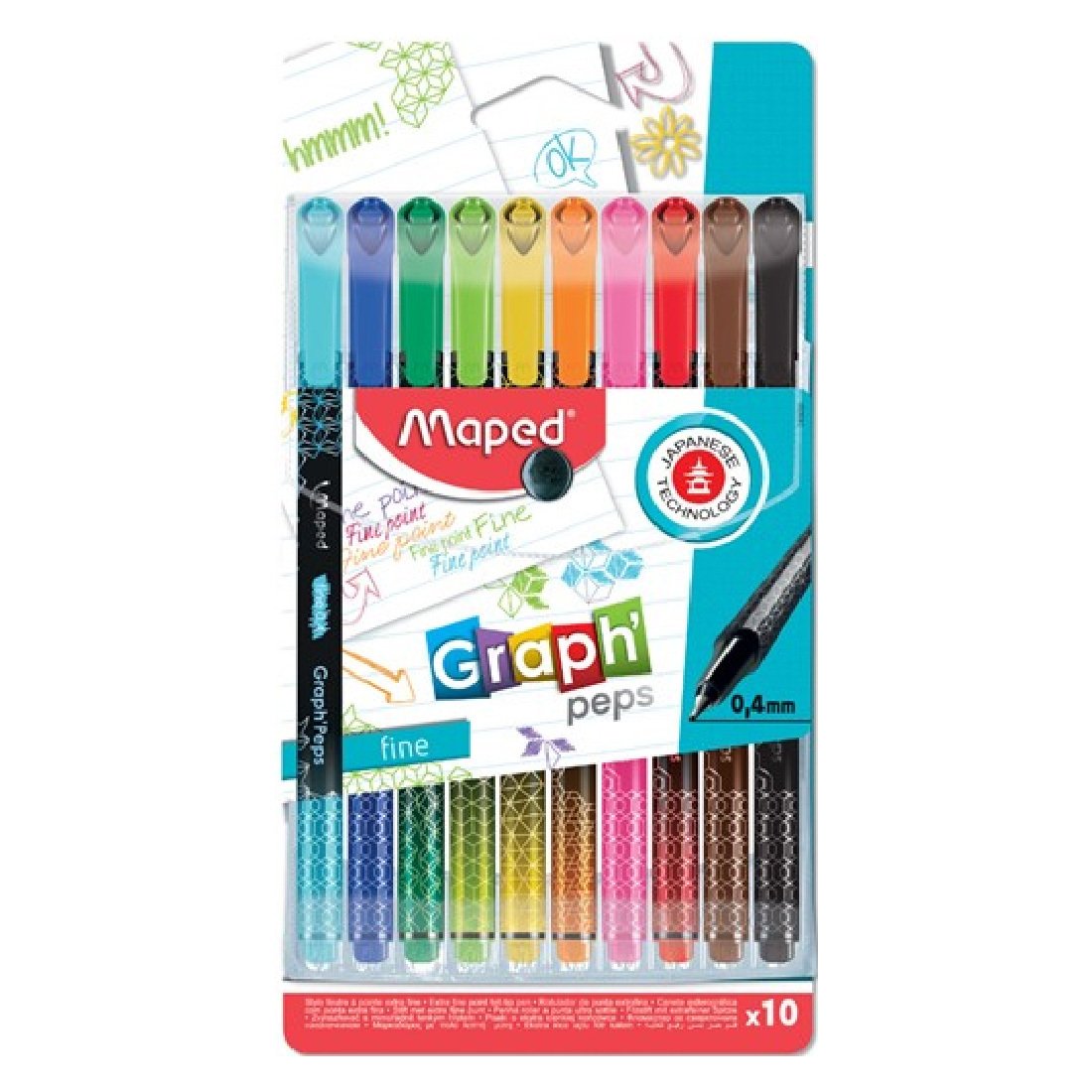 Maped Fineliner Graph Peps 0.4mm 10 Renk
