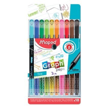 Maped Fineliner Graph Peps 0.4mm 10 Renk
