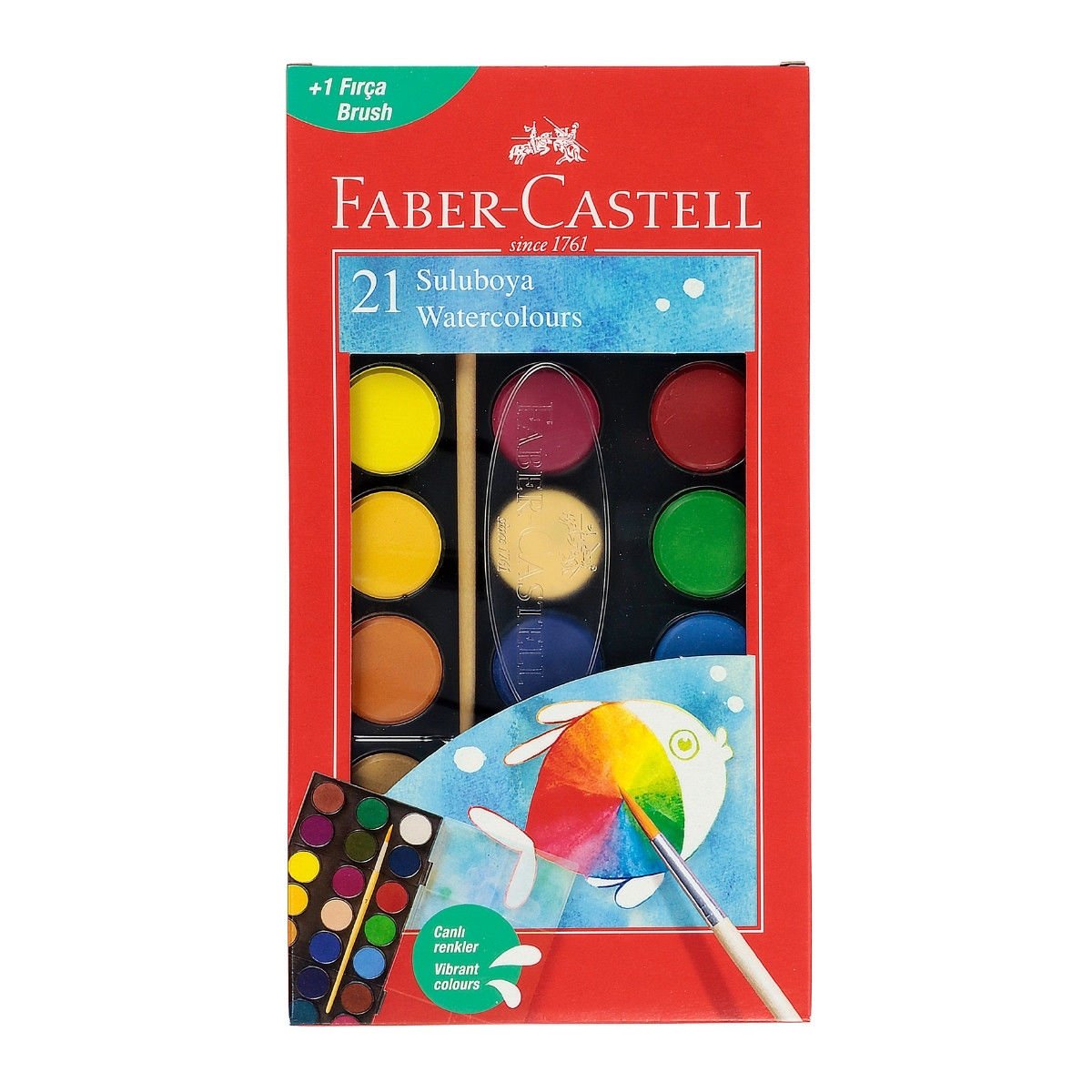 Faber Castell Sulu Boya 21 Renk Büyük Boy
