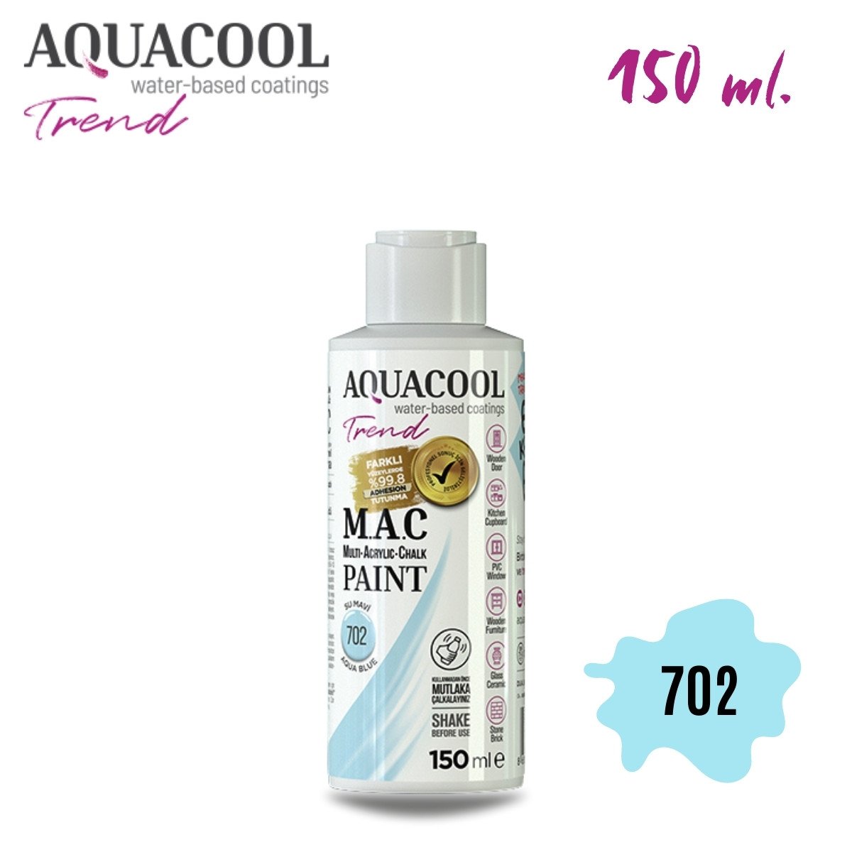 Aquacool Multi Akrilik Boya 150ml 702 Su Mavi