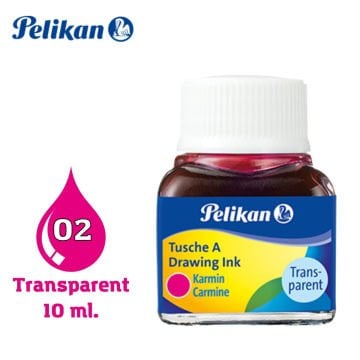 Pelikan 523 Drawing Ink Çini Çizim Mürekkebi 10ml Transparent No 02 Carmine