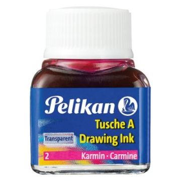 Pelikan 523 Drawing Ink Çini Çizim Mürekkebi 10ml Transparent No 02 Carmine