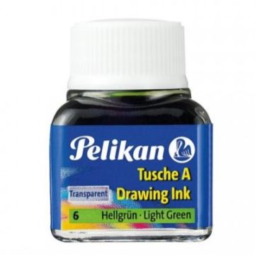 Pelikan 523 Drawing Ink Çini Çizim Mürekkebi 10ml Transparent No 06 Light Green