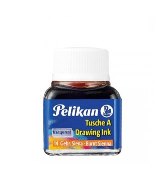 Pelikan 523 Drawing Ink Çini Çizim Mürekkebi 10ml Transparent No 14 Burnt Sienna