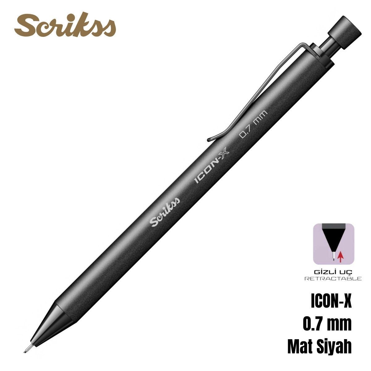 Scrikss Versatil Kalem Icon-X 0.7mm Siyah