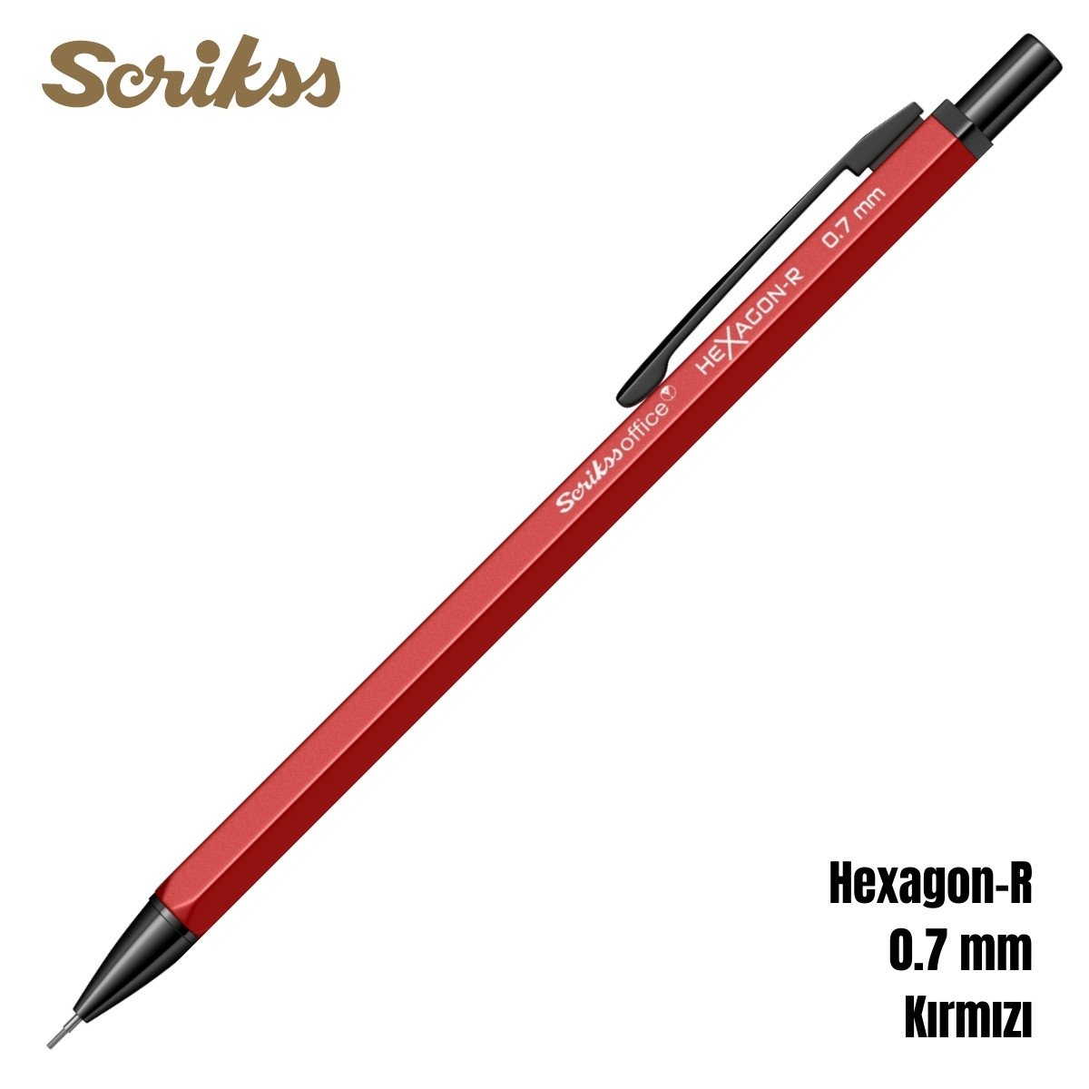Scrikss Versatil Kalem Hexagon-R 0.7mm Kırmızı