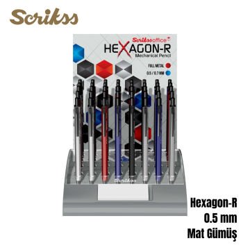 Scrikss Versatil Kalem Hexagon-R 0.5mm Mat Gümüş