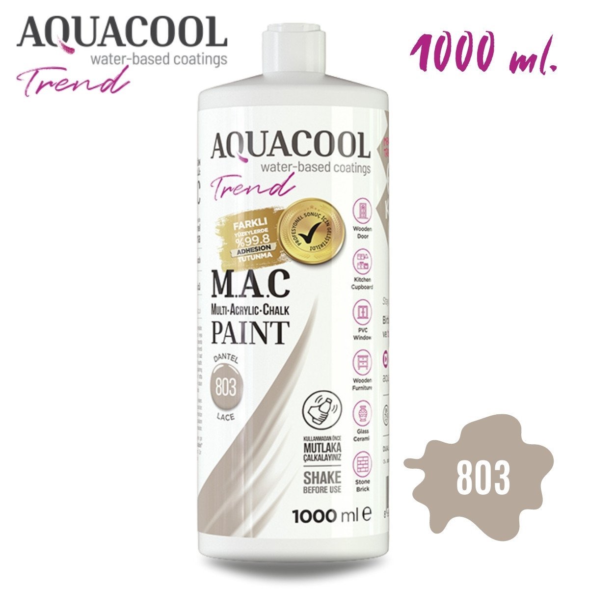 Aquacool Multi Akrilik Boya 1000ml 803 Dantel