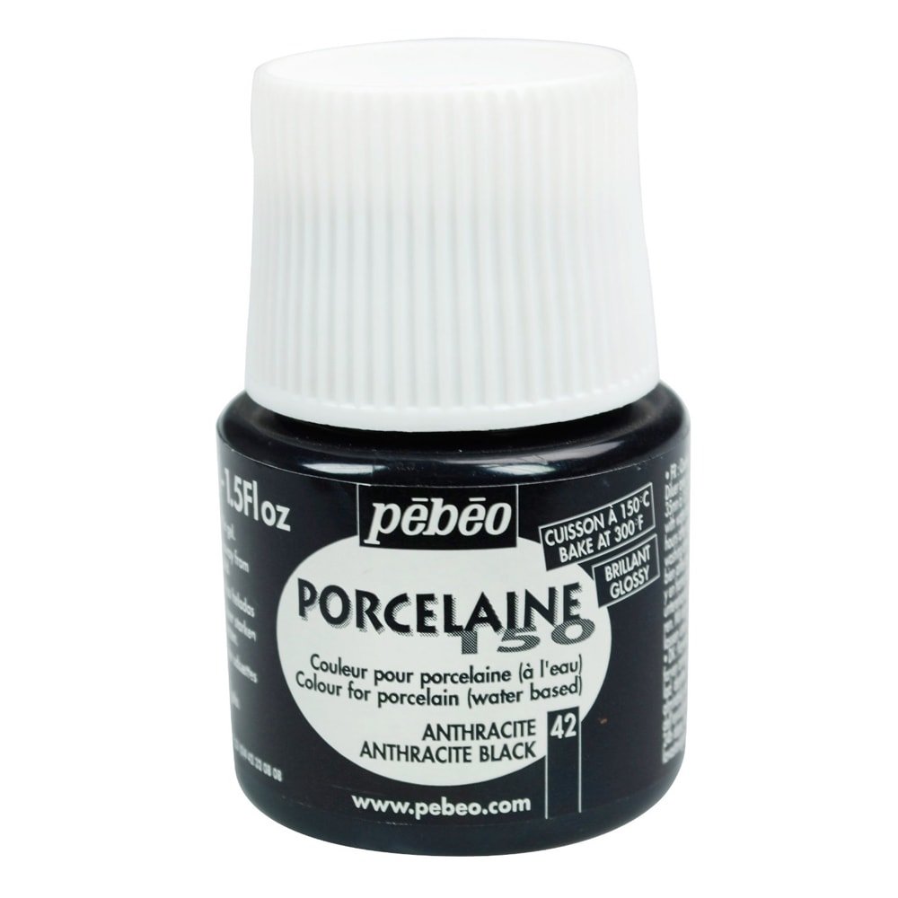 Pebeo Porcelaine 150 Porselen Boyası 42 Anthracite Black