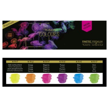 Finetec Pearlescent Sulu Boya Seti Neon 6 Renk FN9000