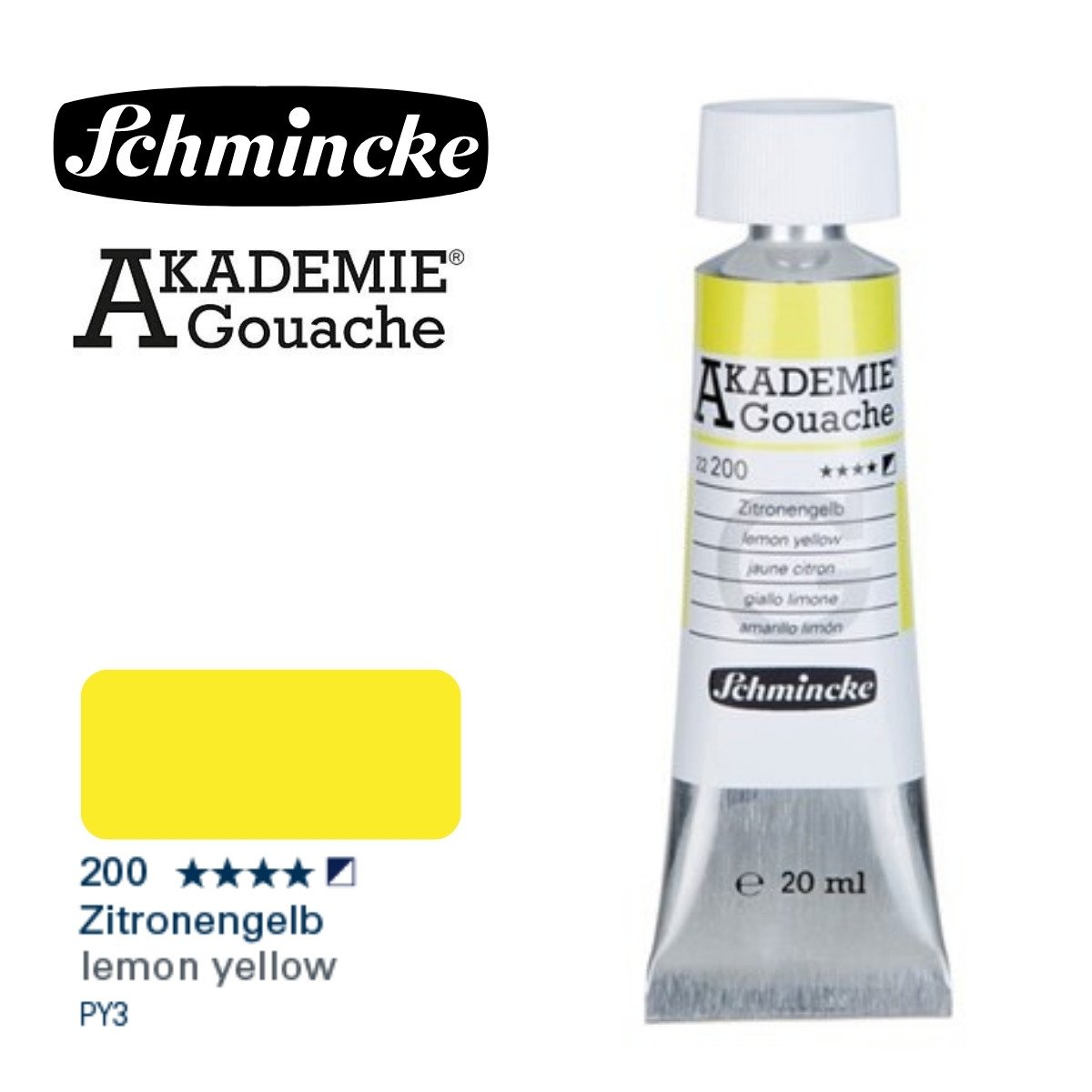 Schmincke Akademie Guaj Boya 20ml 200 Lemon Yellow