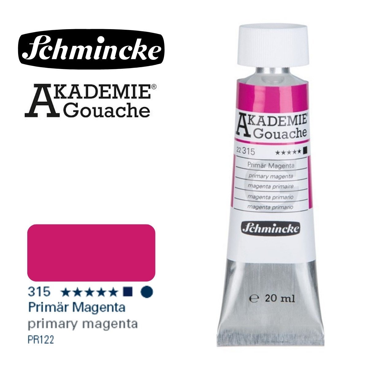 Schmincke Akademie Guaj Boya 20ml 315 Primary Magenta