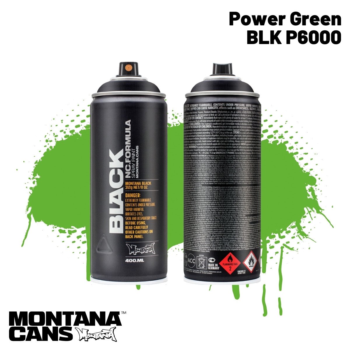 Montana Black Sprey Boya 400ml BLK P6000 Power Green