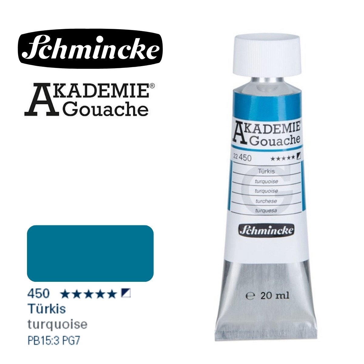 Schmincke Akademie Guaj Boya 20ml 450 Turquoise