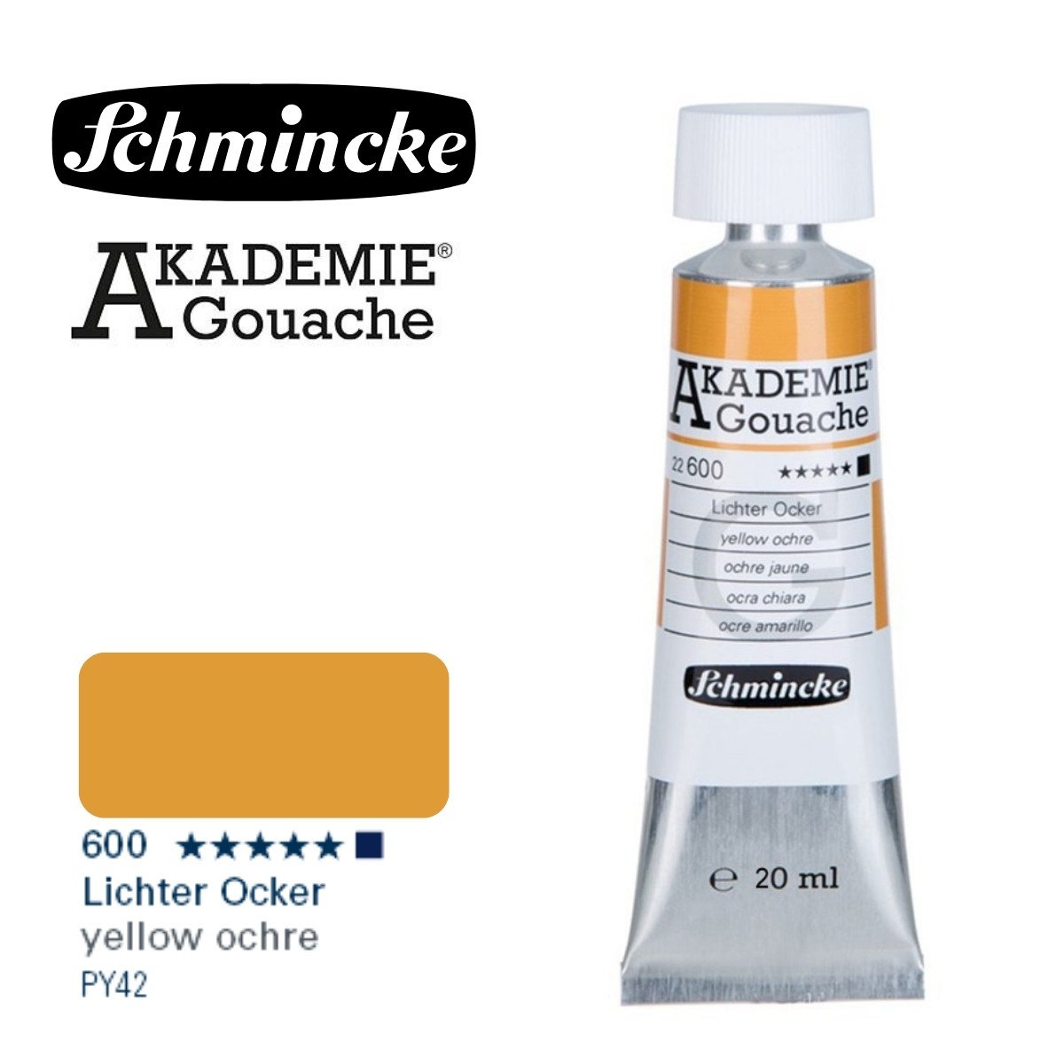 Schmincke Akademie Guaj Boya 20ml 600 Yellow Ochre