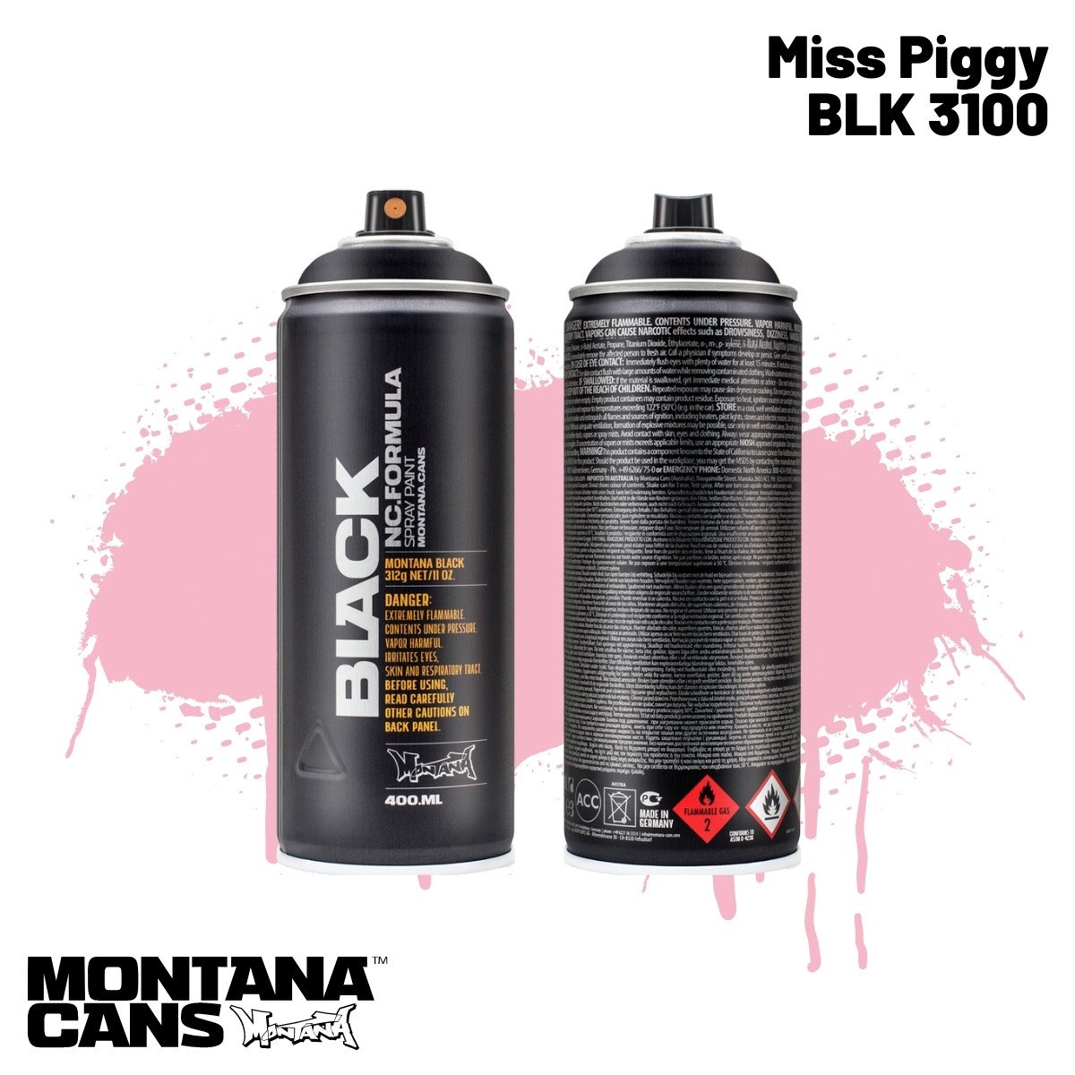Montana Black Sprey Boya 400ml BLK3100 Miss Piggy