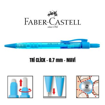 Faber-Castell Tri Click Versatil 0.7mm Mavi