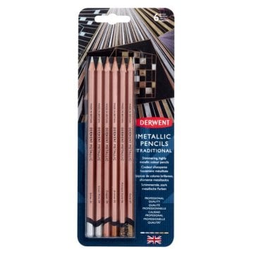 Derwent Metalik Renkli Boya Kalemi 6lı Blister Traditional