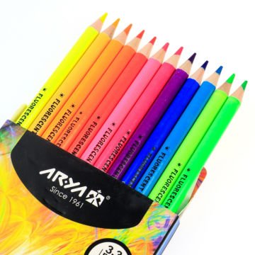 Arya Artist Profesyonel Kuru Boya Kalem Seti 12li Fluorescent