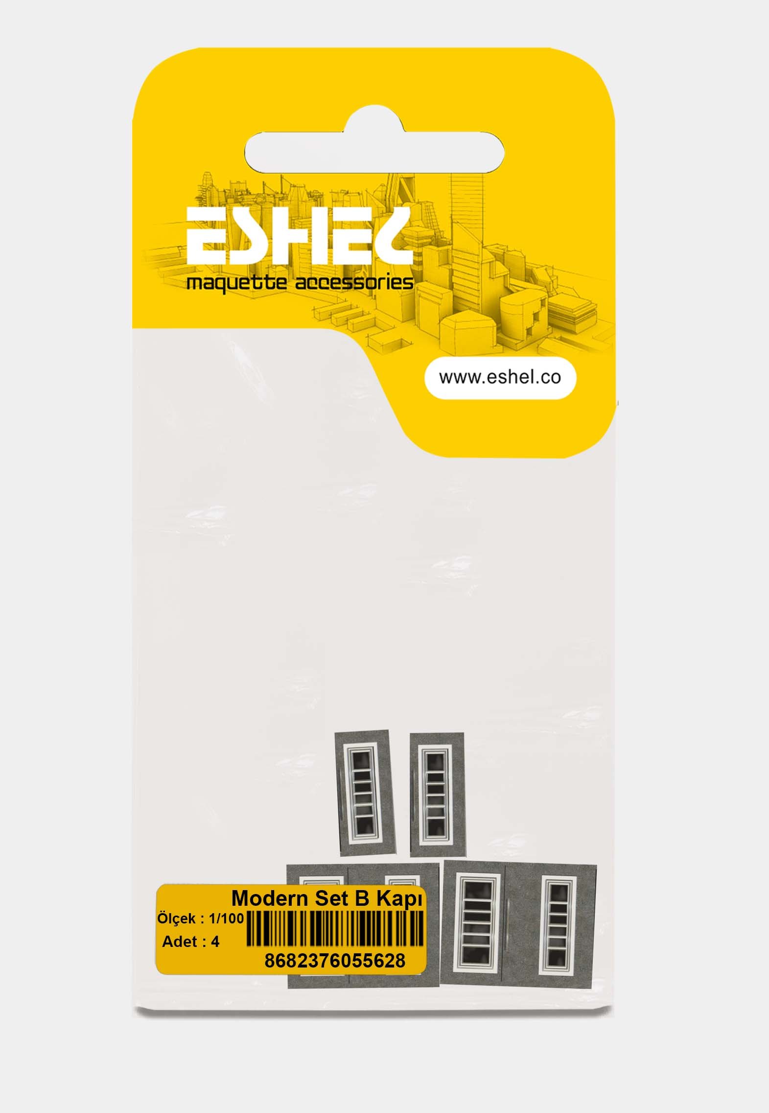 Eshel Maket Modern Set B Kapı 1/100 2li